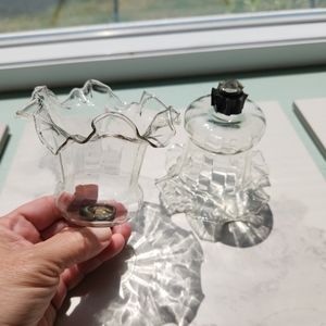 Set of 2 Vintage Clear Glass Votive Cups